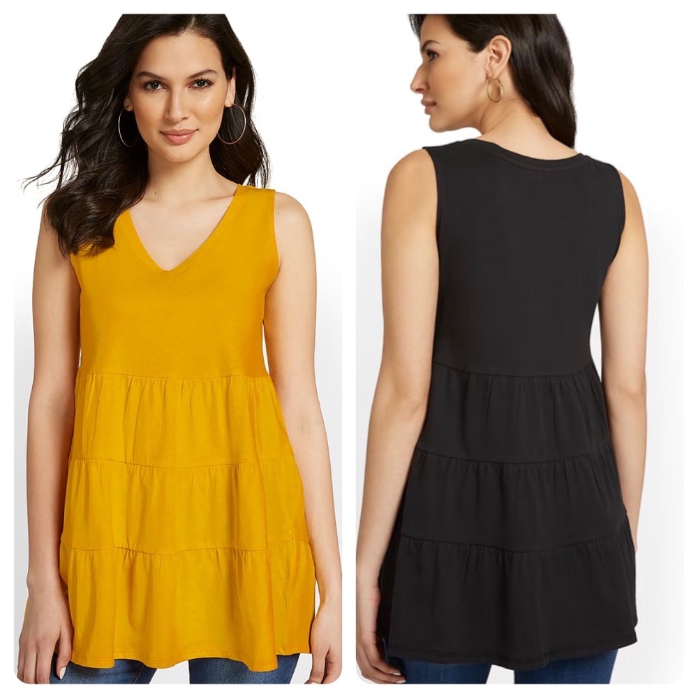 NY&C V-Neck Tiered Tee Tunic